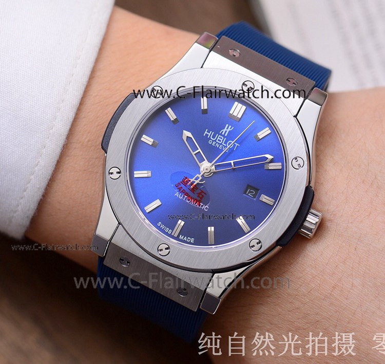 New Copy Hublot Classic Fusion Watch 42mm Watch SS Blue Dial